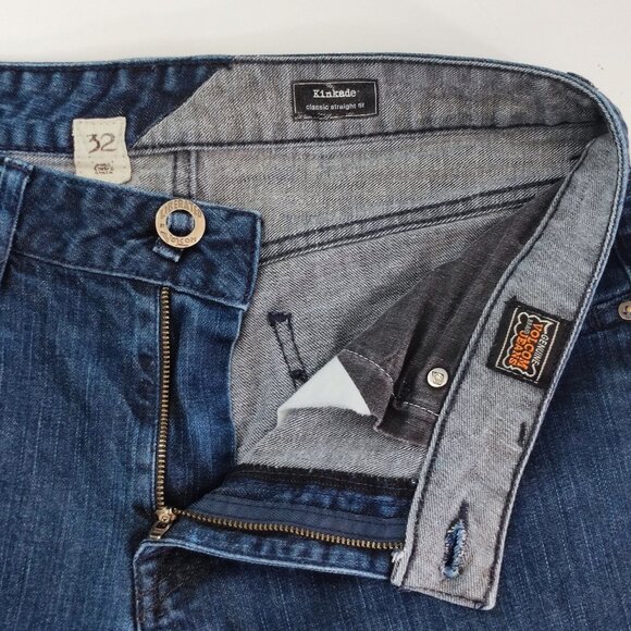 Volcom Kinkade jeans men's size 32 rinsed indigo classic straight fit stretch - Picture 11 of 16